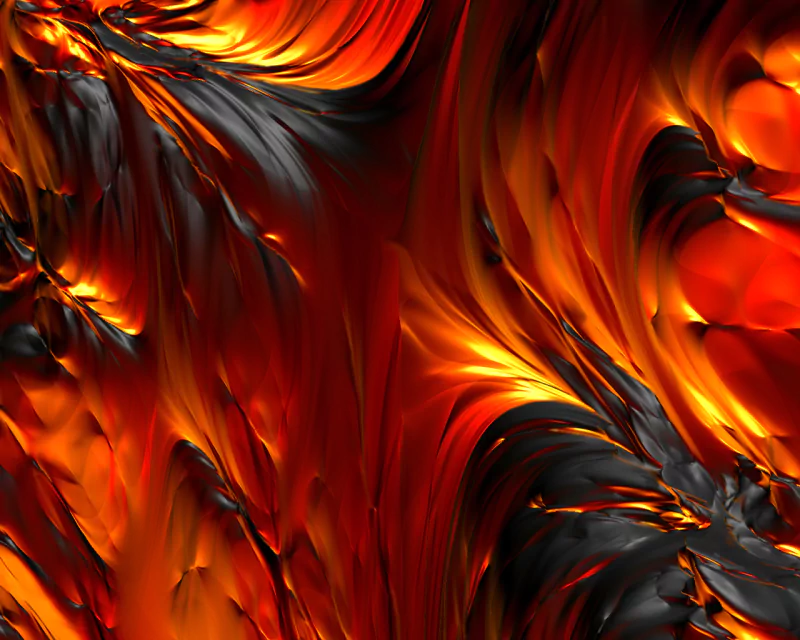 An artistic digital artwork featuring red and black fractal patterns, showcasing fluid, dynamic shapes that evoke a sense of motion and intensity.