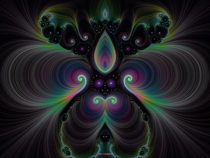 A mesmerizing display of colors and shapes in this artistic digital art piece, featuring swirling patterns and vibrant hues that create an otherworldly ambiance.
