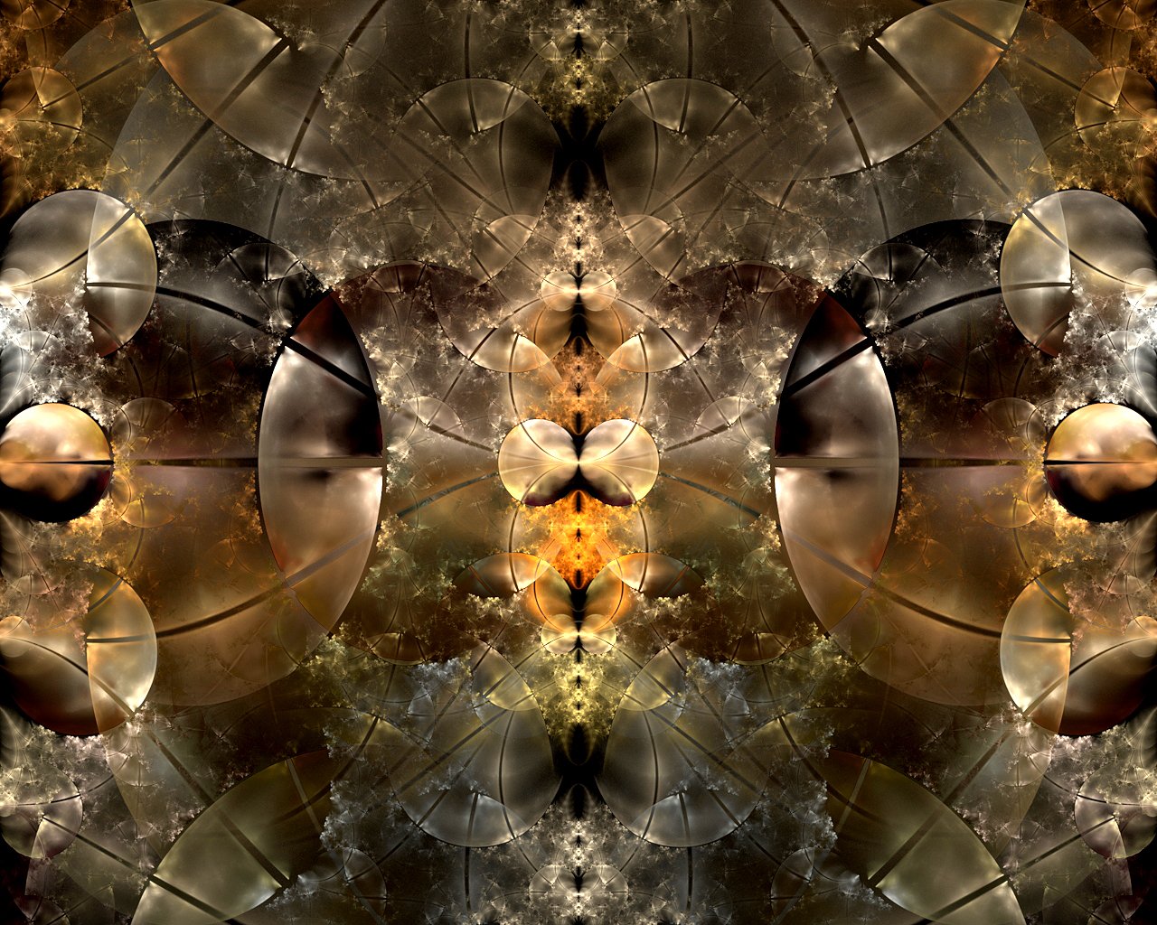An intricate abstract fractal design featuring swirling patterns and a harmonious blend of dark and warm colors, creating a visually captivating and dynamic composition.