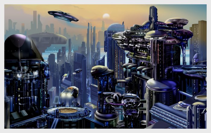 Sci Fi City Art