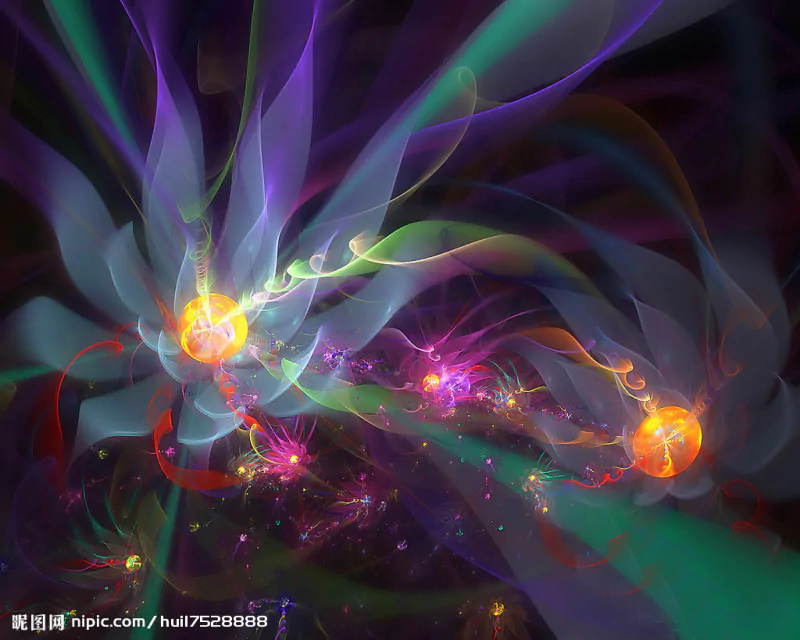 An ethereal blend of colors and light forms a captivating fantasy scene, with swirling shapes and glowing orbs that evoke a sense of otherworldly artistry.