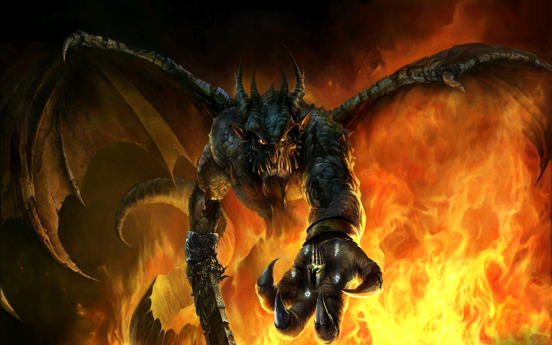 A powerful dragon emerges from flames, embodying the fierce challenges in a King Arthur video game, showcasing an epic clash of good versus evil.