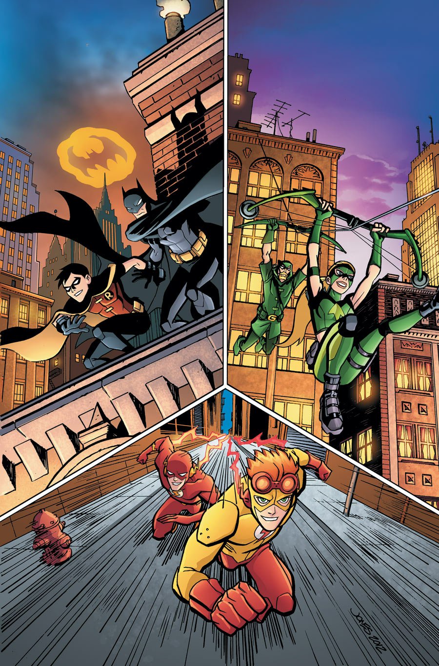 Download Oliver Queen Dick Grayson Barry Allen Wally West Flash Green Arrow Kid Flash Robin (DC Comics) Batman Arrowette (DC Comics) Artemis Crock Comic Young Justice Art