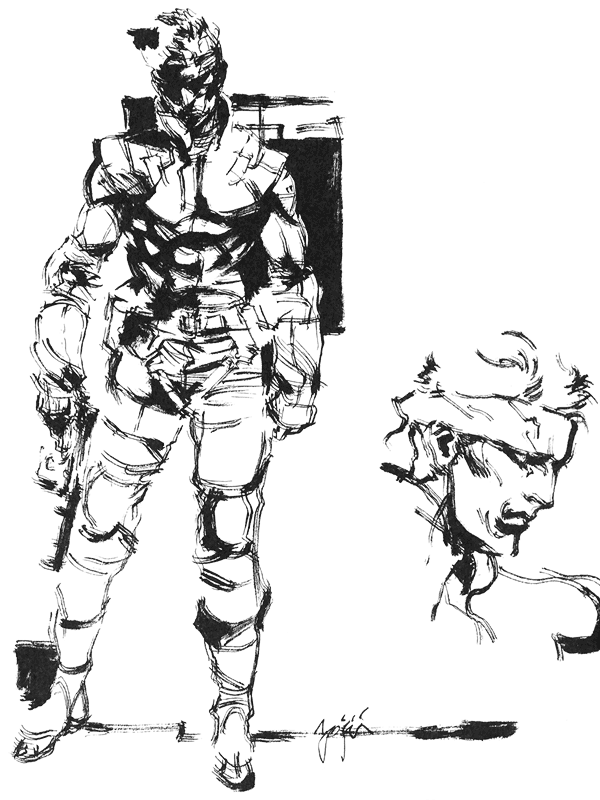 Snake Sketch 4 ~ Metal Gear Solid by Yoji Shinkawa