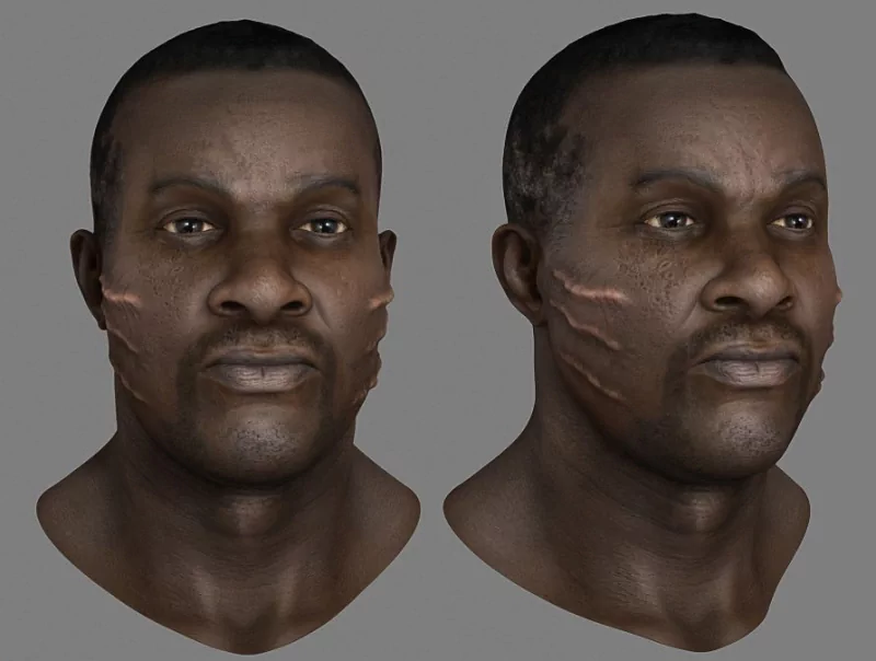  black dude with scars by Bad_Koala