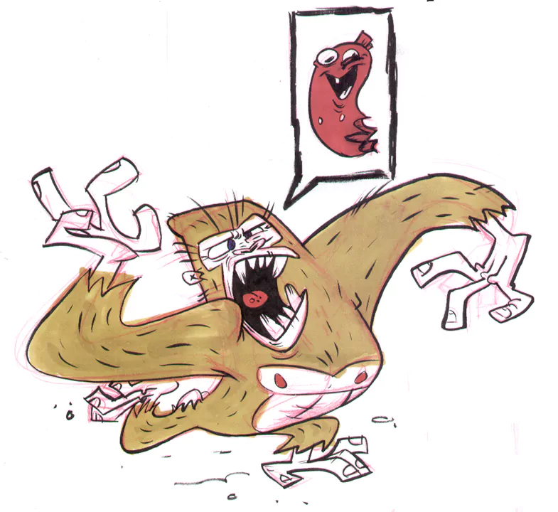  ape loves him some sausage by geenpool