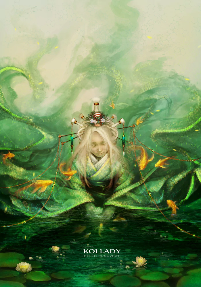  Koi Lady by Helen Rusovich