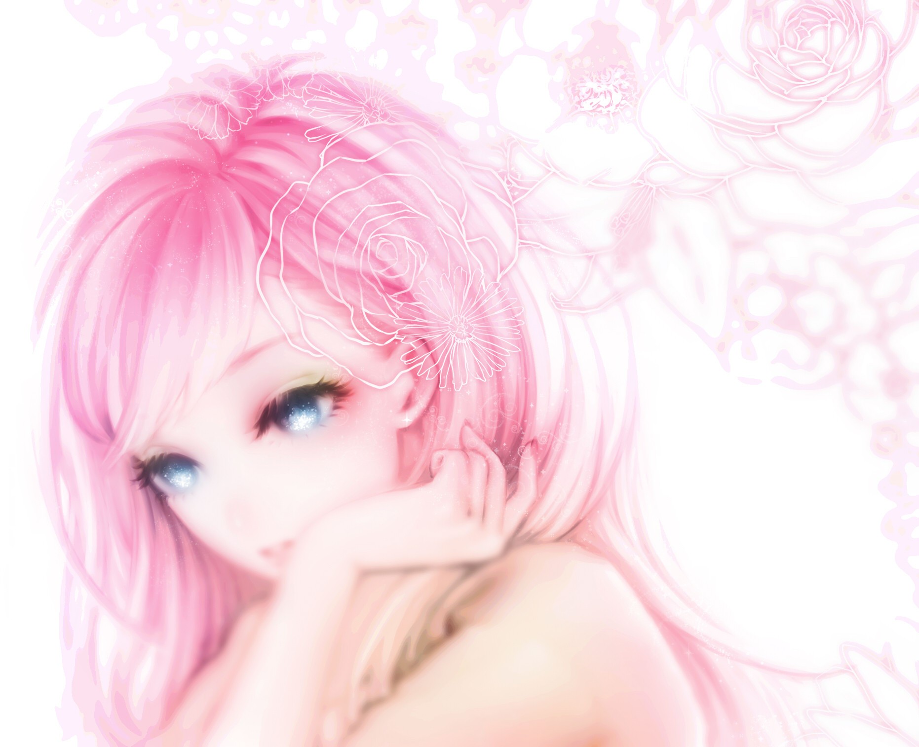 Аниме розовая девушка