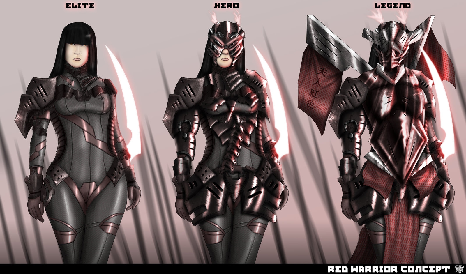 Red Warrior Concept Art by SteelJoe