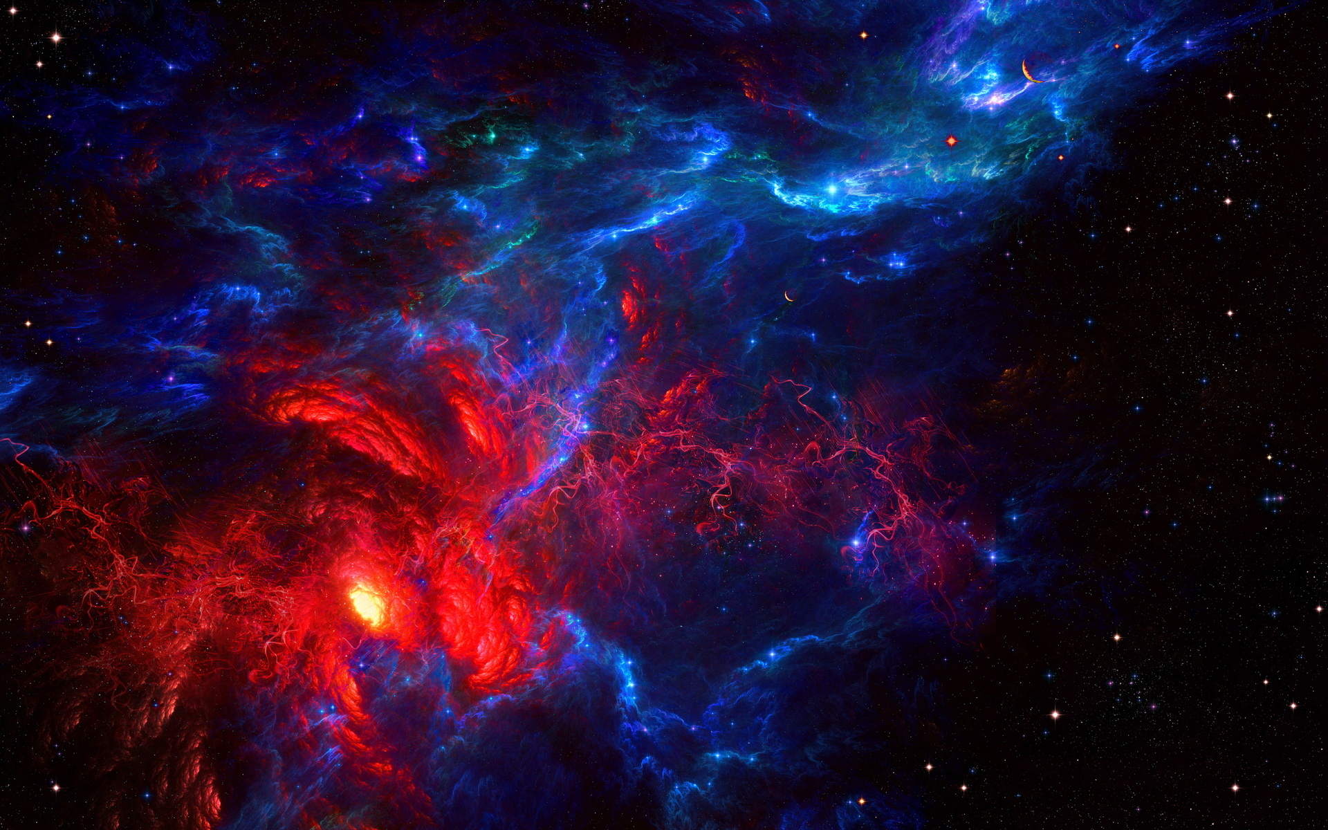 Red and Blue Universe, (Space Storm)