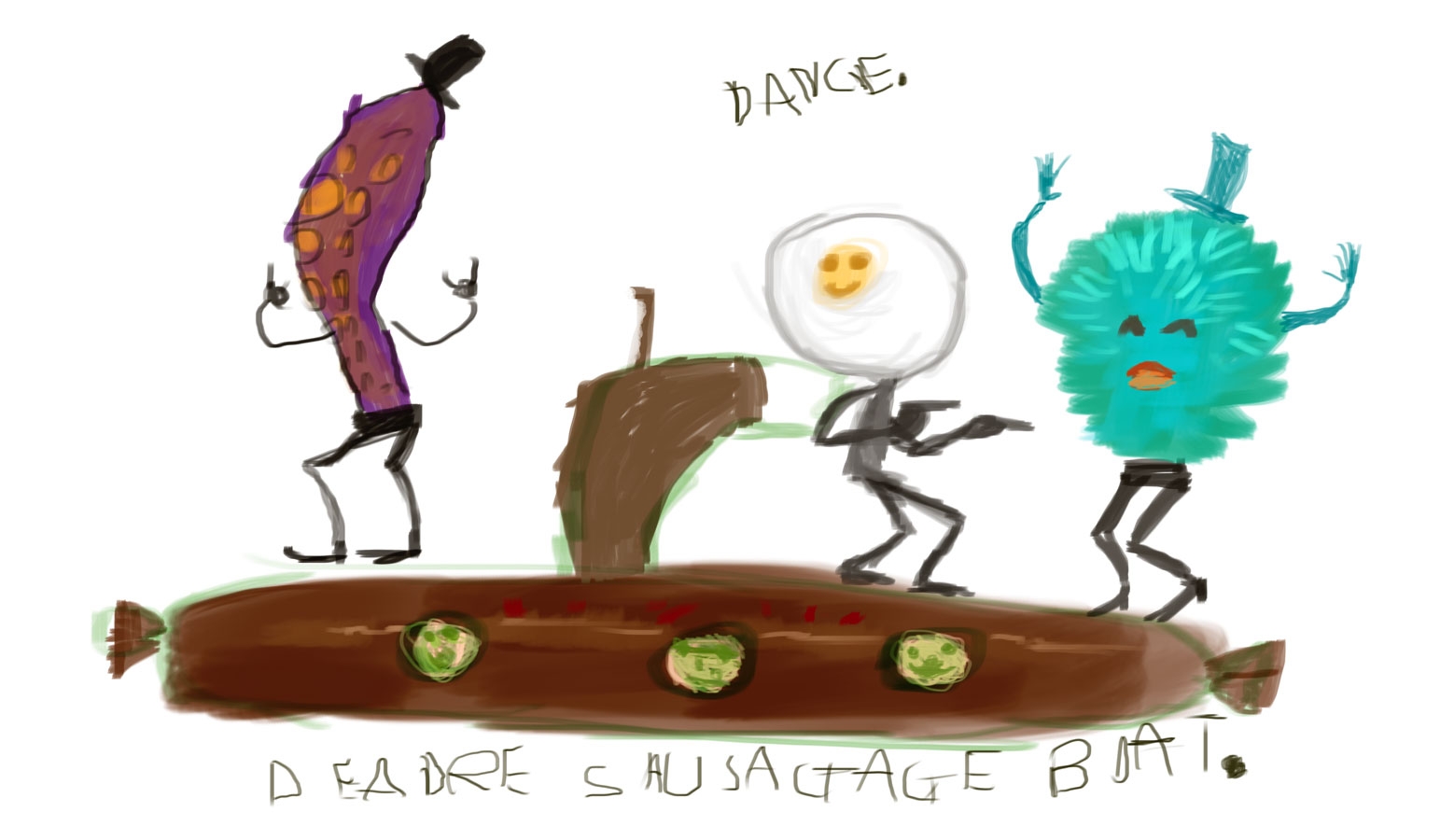 deadre sausagagage boat. dance.  by fungi