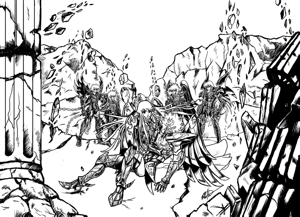 Saint Seiya: Legends Live Forever - Inks  by artsypabster