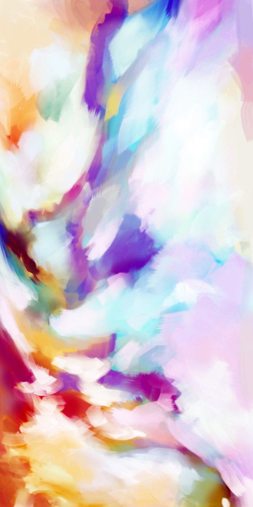 An abstract image featuring a blend of vibrant colors, including blues, purples, and warm hues, creating a dynamic and fluid visual experience.