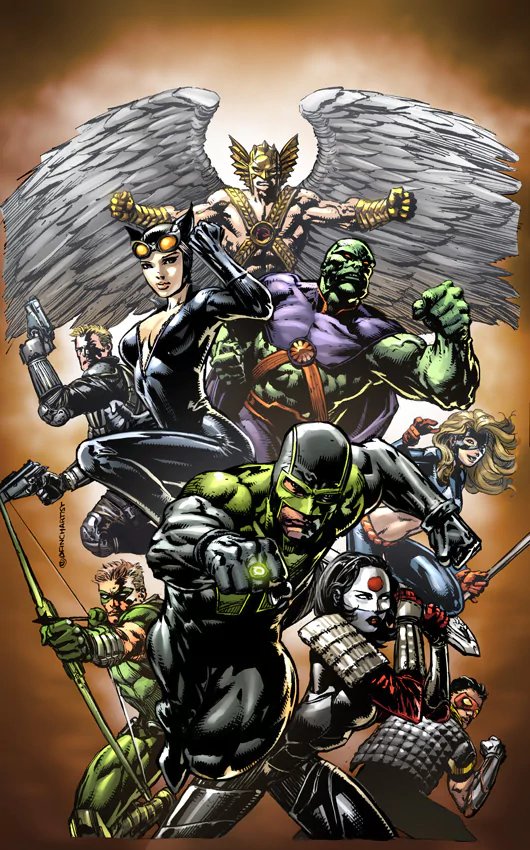 Katar Hol Vibe (DC Comics) Simon Baz Katana (DC Comics) Green Arrow Stargirl (DC Comics) Green Lantern Martian Manhunter Hawkman (DC Comics) Catwoman Comic Justice League Image