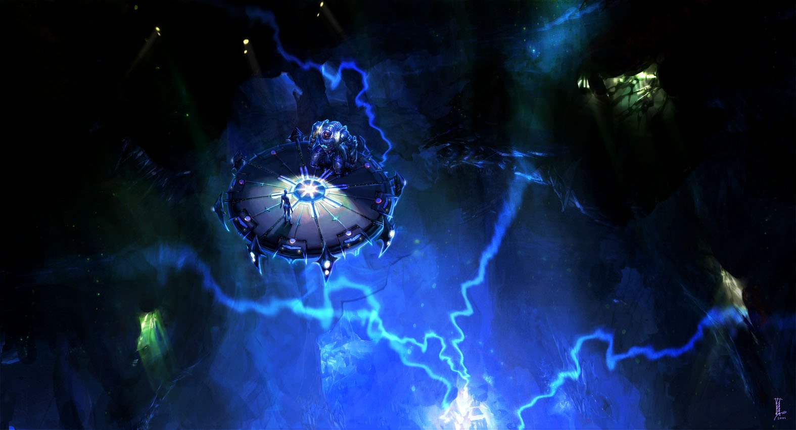 Download Sci Fi Electricity Blue Light Futuristic Art