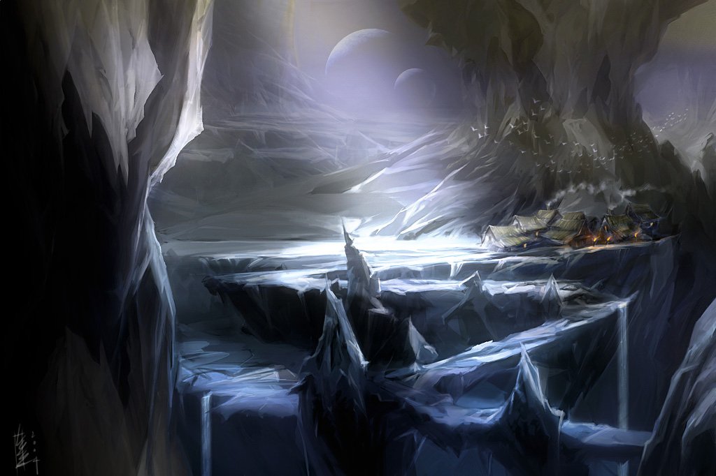 Download Fantasy City Fantasy Landscape Icy Terrain Alien Environment Fantasy City Art