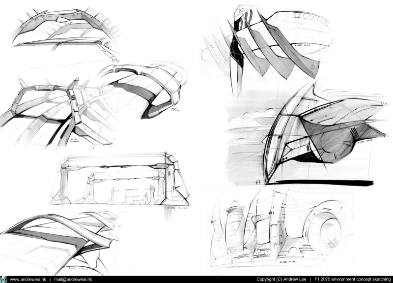 F1 2075 concept sketching by andrewlee