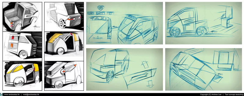  Taxi concept sketching by andrewlee