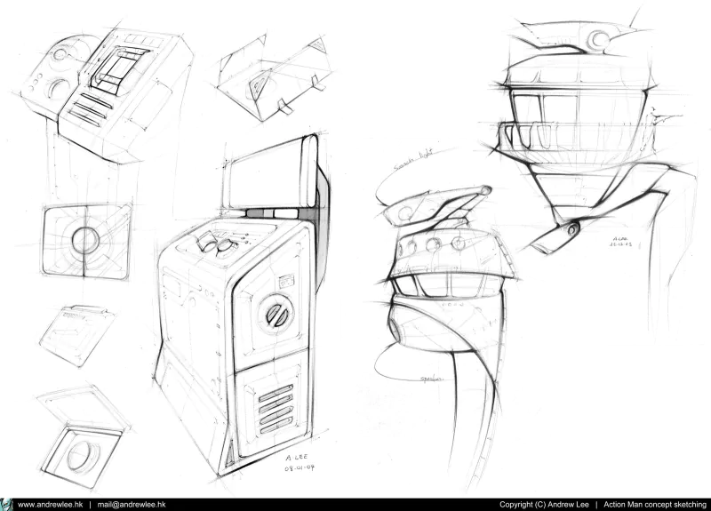  ActionMan concept sketching by andrewlee