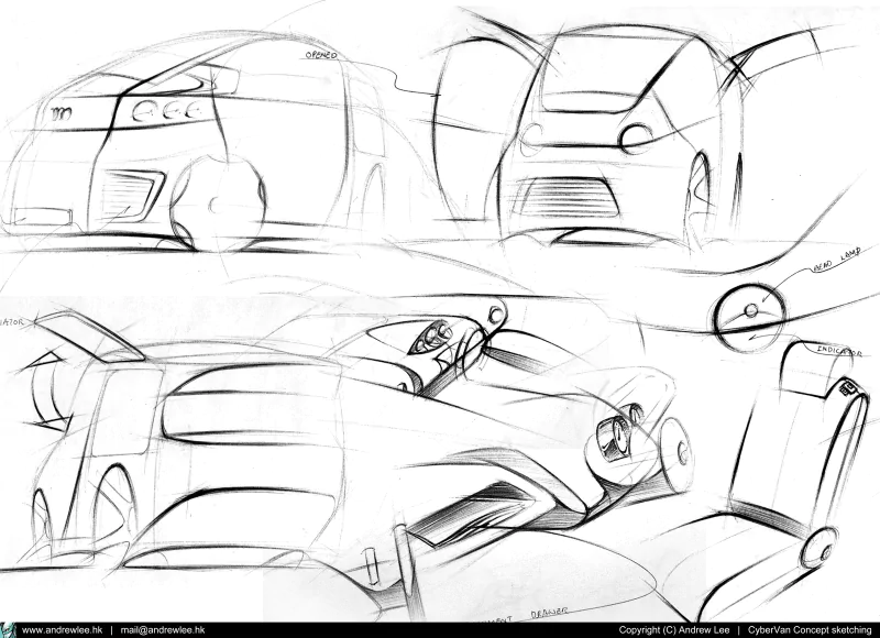  CyberVan concept sketching by andrewlee