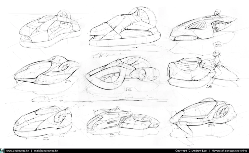  Hovercraft concept sketching by andrewlee