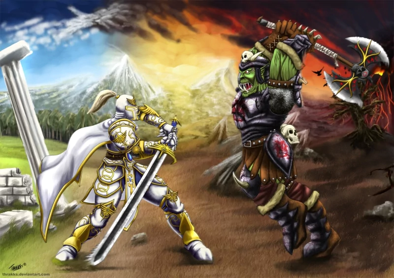  Knight vs. Orc by Thrakks