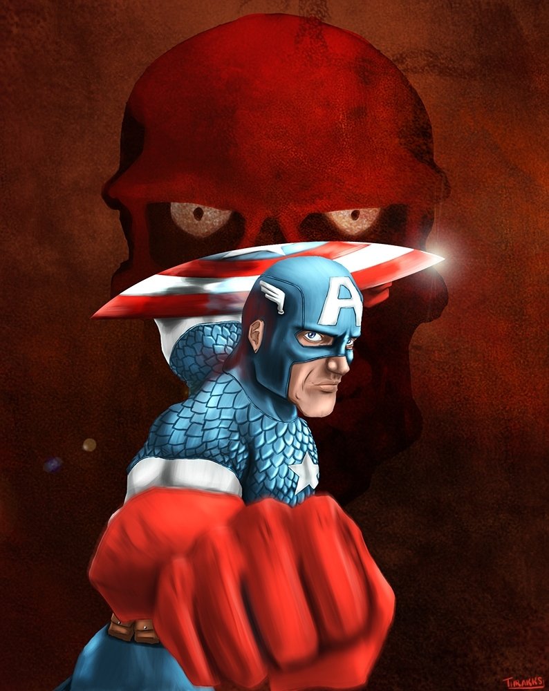 Download Captain America Artistic Cartoon Art