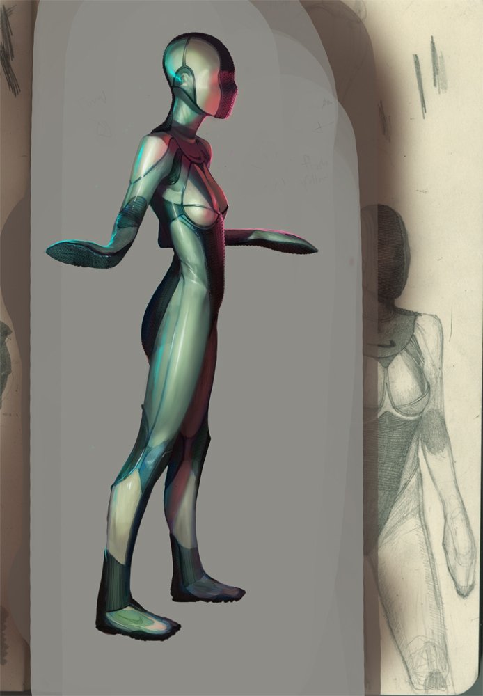 Download Sci Fi Woman 3D Model Abstract Humanoid Figure Art