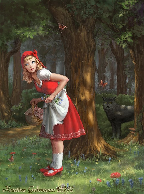 Download Fantasy Red Riding Hood Art