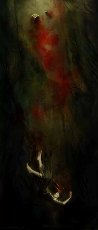 dark woman surreal falling Image