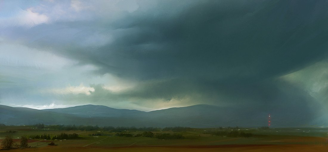 Download Fantasy Landscape Storm Cloud Mountain Fantasy Landscape Art