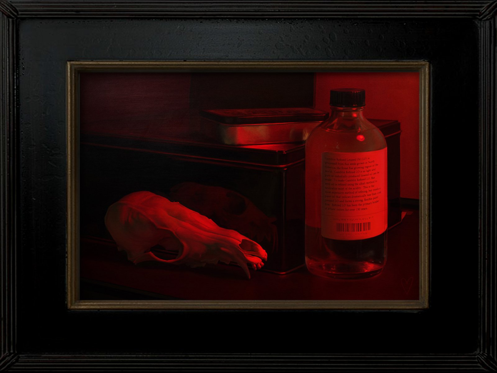 Download Light Red Oil Jar Skull Nature Drugs Art