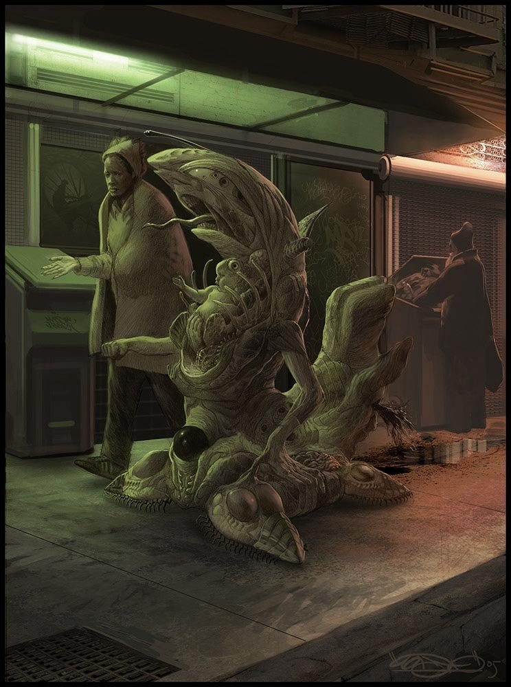 Download Fantasy Creature Alien Creature Urban Scene Science Fiction Art