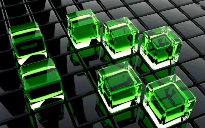 green black Abstract cube abstract green abstract black Image