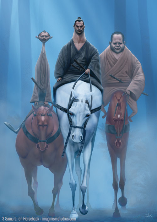 3 Samurai on Horseback  by BobbyChiu