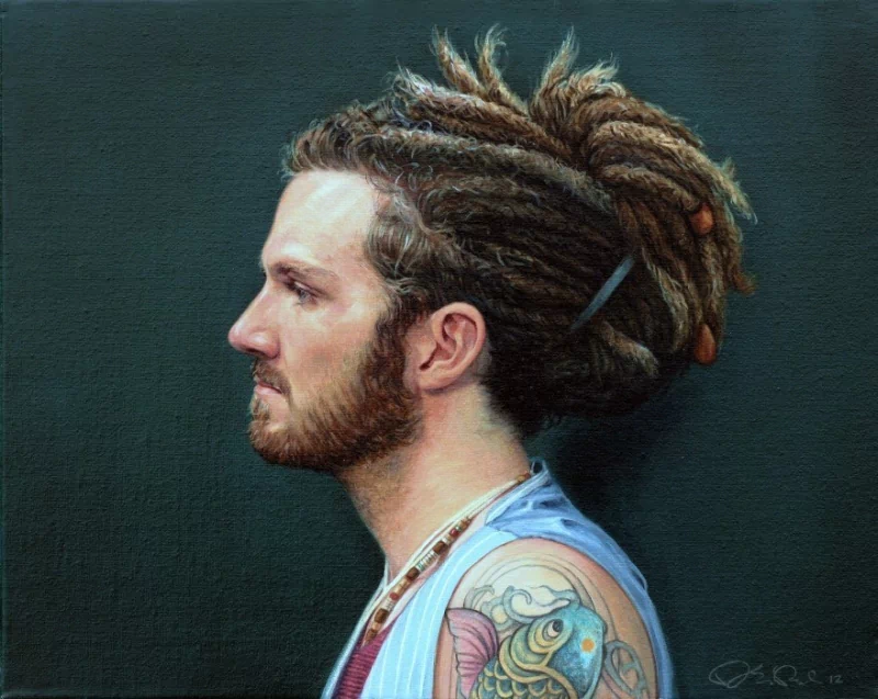 man dreadlocks tattoo profile Image
