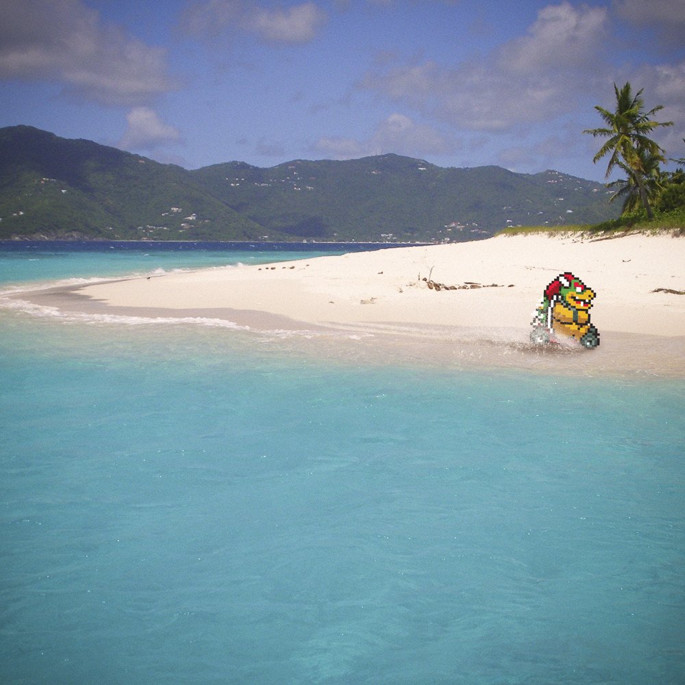 Download Video Game Mario Kart Beach Ocean Palm Tree Art