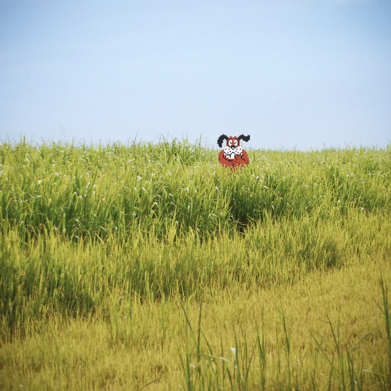 video game Duck Hunt field grass cartoon Image