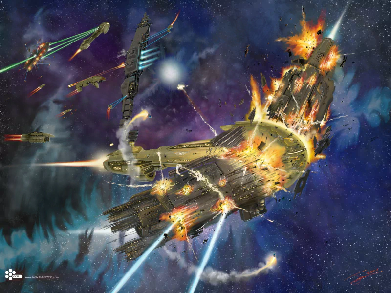 video game EVE Online Space Battle spaceship explosion Image