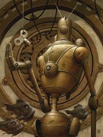 Download Sci Fi Robot Steampunk Fish Mechanical Art