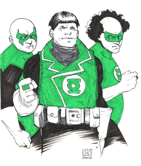 Comic Green Lantern superhero trio Image