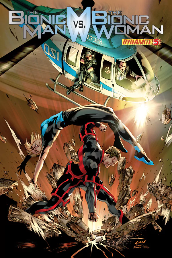 Comic the bionic man vs. the bionic woman Image