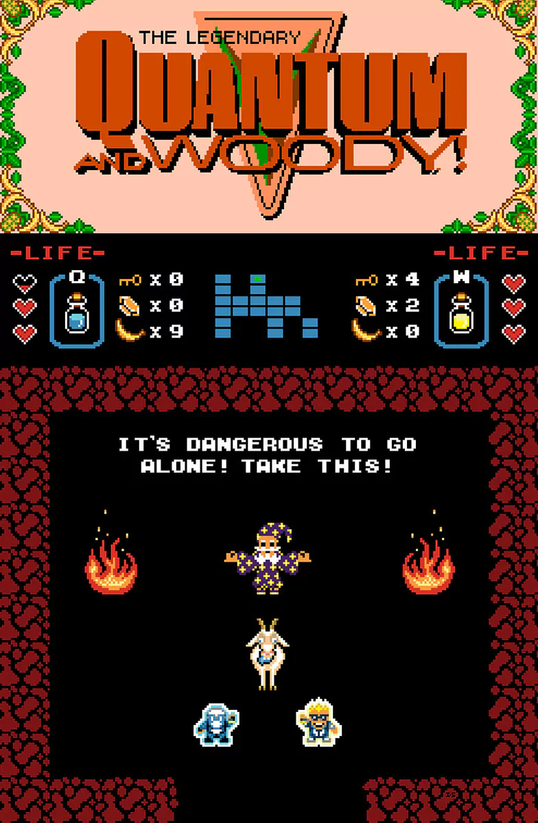 Comic Quantum and Woody Image