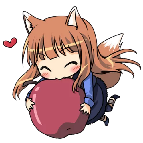 Anime Spice and Wolf chibi Foxgirl cute cute anime Image