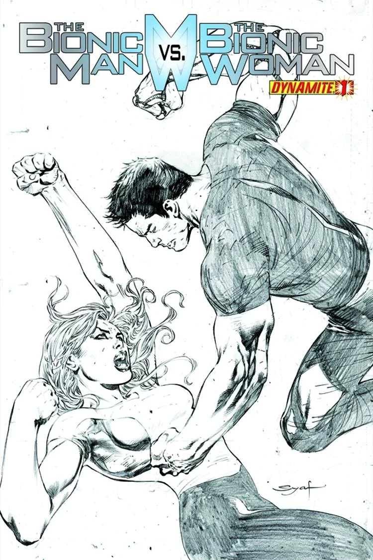 Comic the bionic man vs. the bionic woman Image