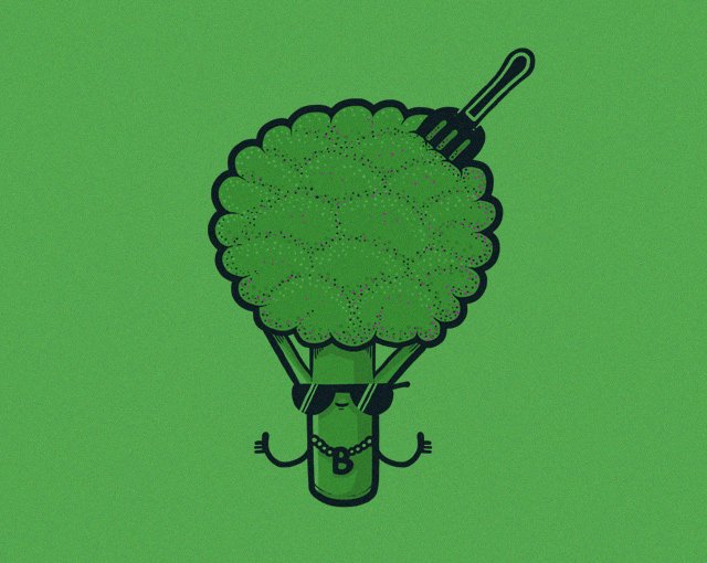 Download Food Broccoli Cartoon Character Fork Art
