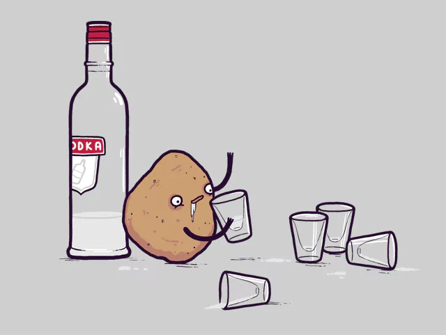 food cartoon vodka potato Image