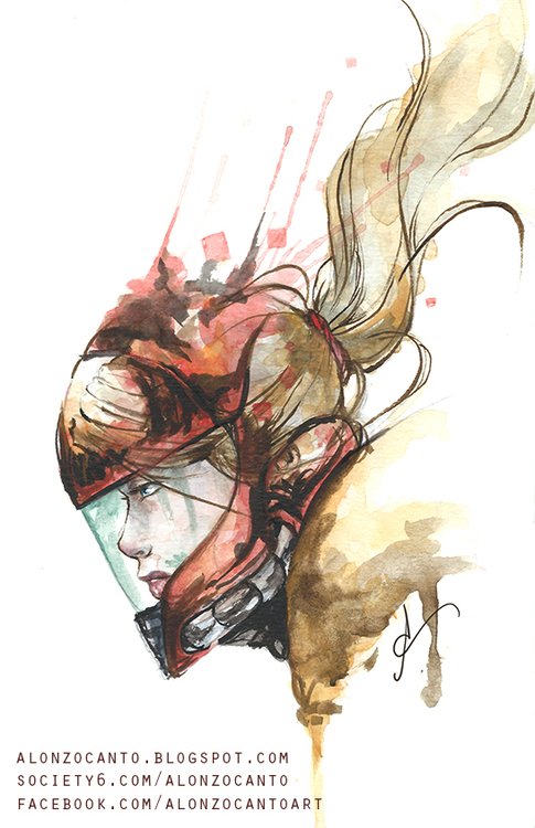 Download Video Game Metroid Illustration Watercolor Helmet Art