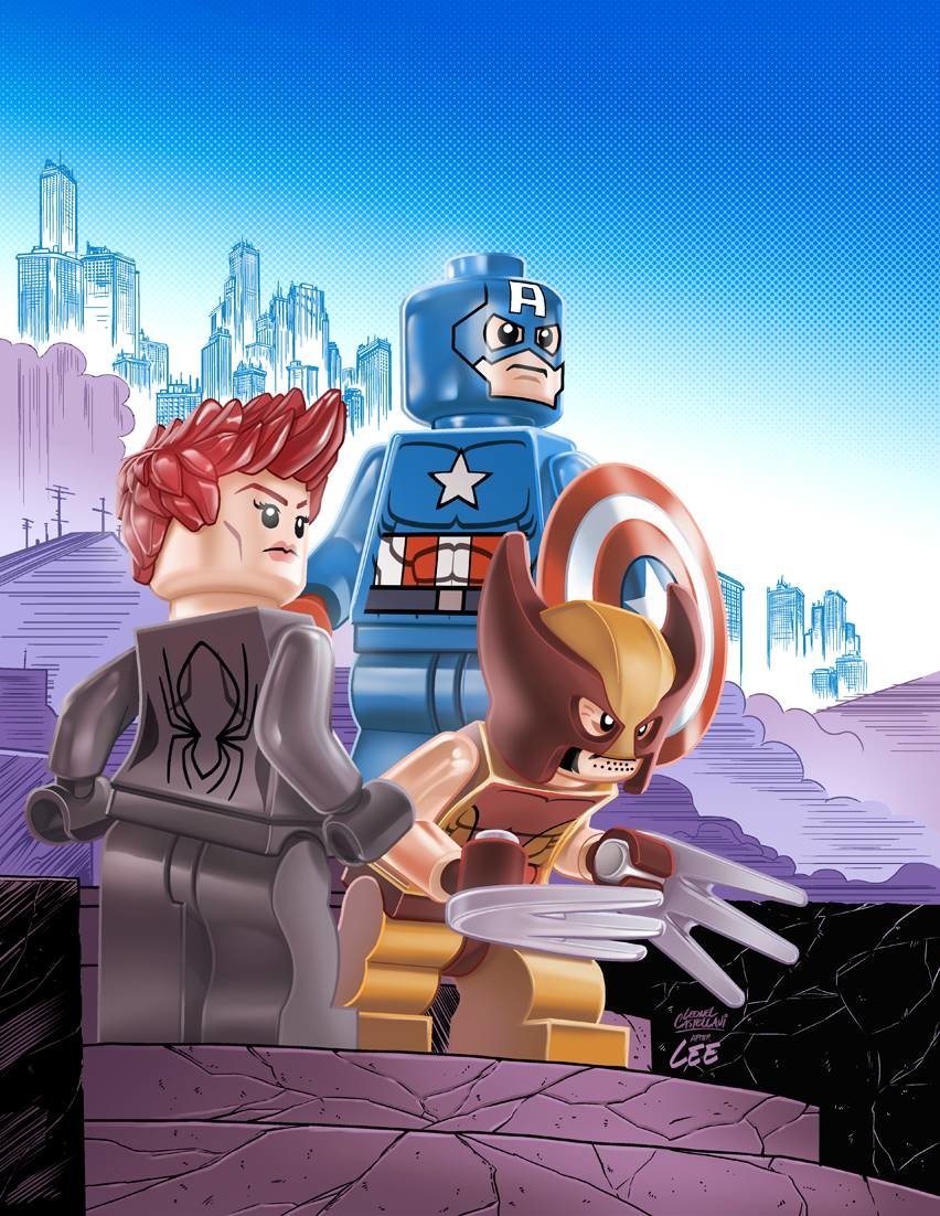 Download Lego Marvel Super Heroes Wolverine Black Widow Captain America Star Comic Uncanny Avengers Art