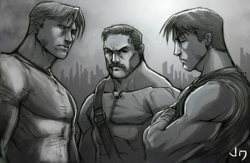 video game final fight illustration characters men Image